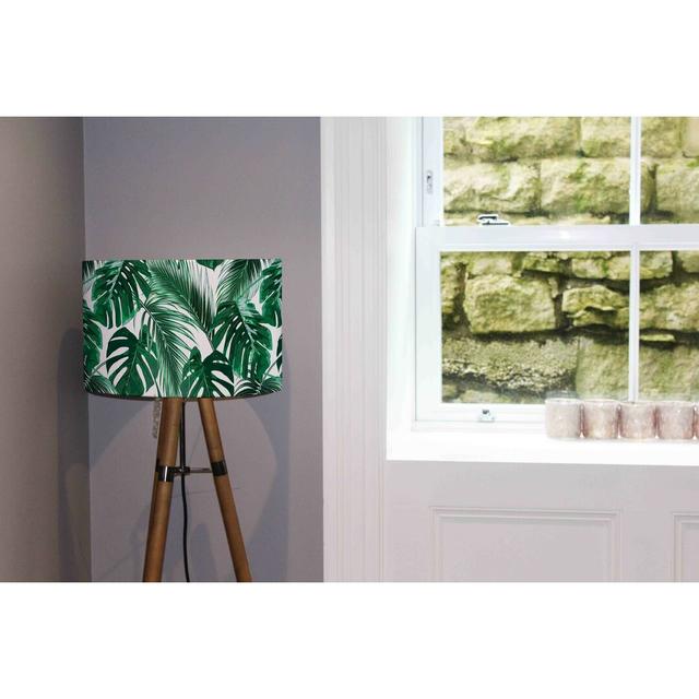 Palm Leaves Cotton Drum Lamp Shade Bay Isle Home Size: 22cm H x 25cm W x 25cm D on Productcaster.