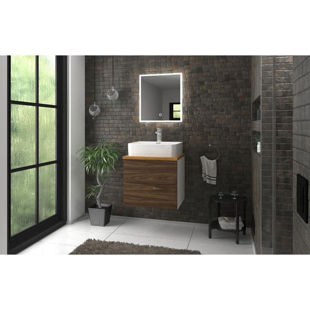 Amargo Bathroom Furniture Suite Latitude Run Furniture Finish: Alpine white/Oak bourbon/Oak on Productcaster.