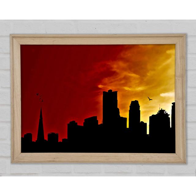 Orange City Sky - Einzelner Bilderrahmen Kunstdrucke Brayden Studio Größe: 29,7 cm H x 42 cm B x 1,5 cm T on Productcaster.