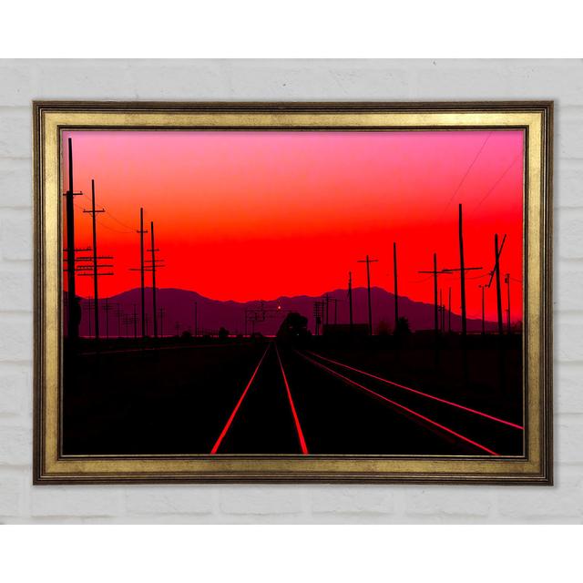 Railtracks At Dusk - Single Picture Frame Art Prints Brayden Studio Size: 59.7cm H x 84.1cm W x 1.5cm D on Productcaster.