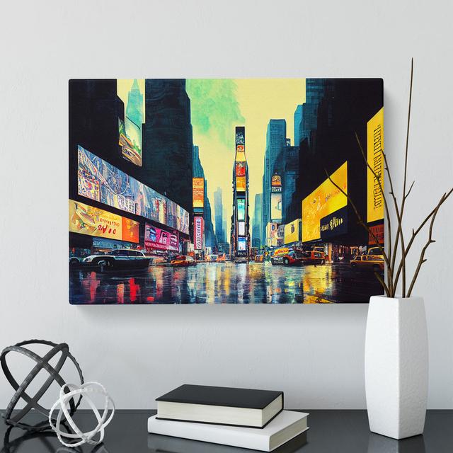 Times Square New York Watercolour Vol.5 - Wrapped Canvas Painting Latitude Run Size: 40cm H x 60cm W x 3cm D on Productcaster.