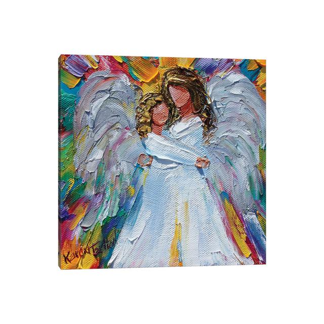 Angel Hugs by Karen Tarlton - Wrapped Canvas Painting Happy Larry Size: 30.48cm H x 30.48cm W x 1.91cm D on Productcaster.