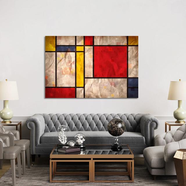 Mondrian Inspired by Michael Tompsett - Wrapped Canvas Painting Metro Lane Size: 101.6cm H x 152.4cm W x 3.81cm D on Productcaster.