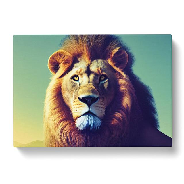 The Splendorous Lion - Wrapped Canvas Print World Menagerie Size: 40cm H x 60cm W x 3cm D on Productcaster.