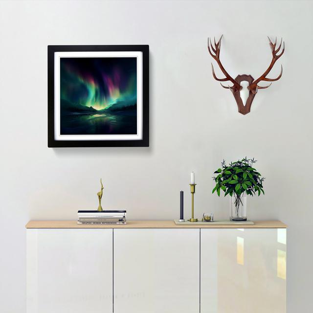 Northern Lights Digital Art No.5 - Single Picture Frame Art Prints on Wood Alpen Home Format: Black on Productcaster.