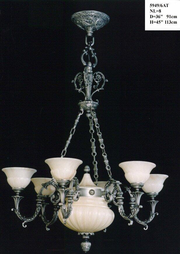 Cowie 8-Light Shaded Chandelier Astoria Grand Finish: Antique Silver on Productcaster.