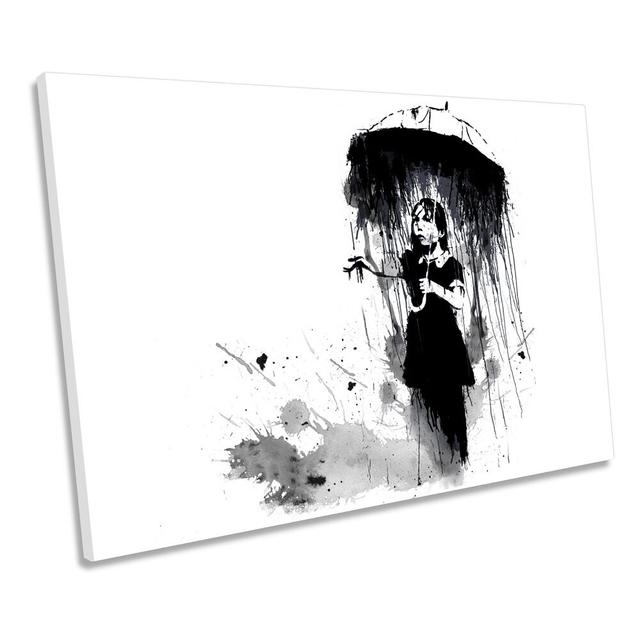 Banksy Nola Girl with Umbrella - Wrapped Canvas Painting Rosalind Wheeler Size: 50.8cm H x 76.2cm W on Productcaster.