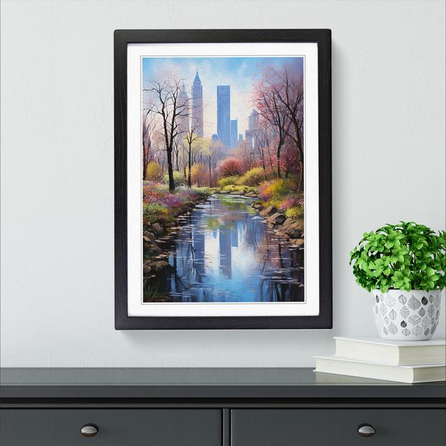 Central Park Realism - Single Picture Frame Print on Wood Marlow Home Co. Format: Black Framed, Size: 34cm H x 25cm W x 2cm D on Productcaster.