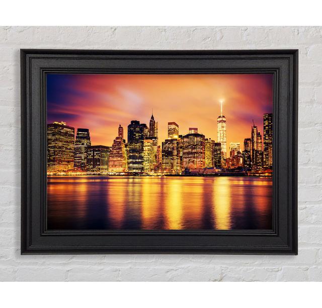 Stunning Skies Over The Hudson River Framed Print Ebern Designs Size: 84.1cm H x 142.2cm W x 8cm D on Productcaster.