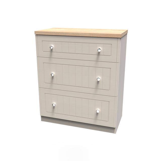 Rosio 3 Drawer Bedside Table Brambly Cottage Colour: Cashmere on Productcaster.