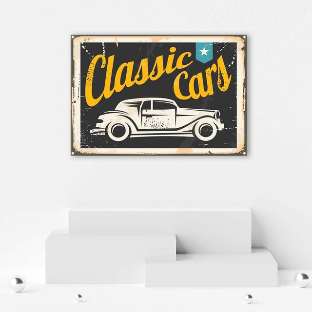 Canvas Print, Classic Cars Sign Happy Larry on Productcaster.