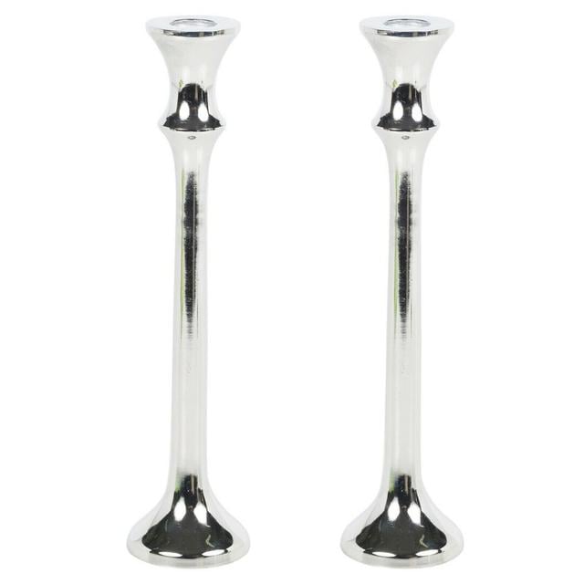 2Xsilver Candle Holder 26Cm (Set of 2) Marlow Home Co. on Productcaster.