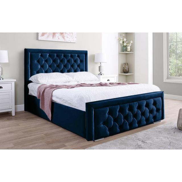 Agusta Upholstered Bed Rosdorf Park Size: Super King (6'), Colour: Marine on Productcaster.