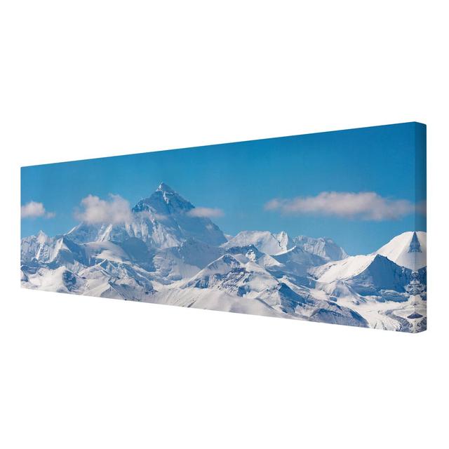 Mount Everest - Wrapped Canvas Graphic Art Print East Urban Home Size: 50cm H x 150cm W x 2cm D, Format: Wrapped Canvas on Productcaster.