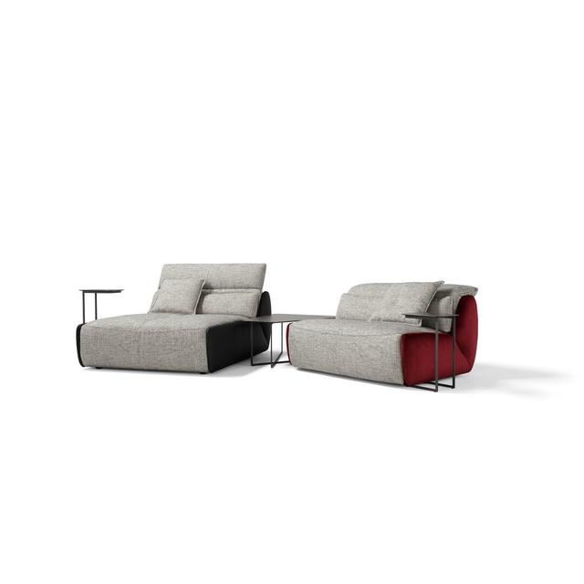 Alman 2 - Piece Corner Sectional 17 Stories Upholstery Colour: Light Grey-Black-Burgundy on Productcaster.