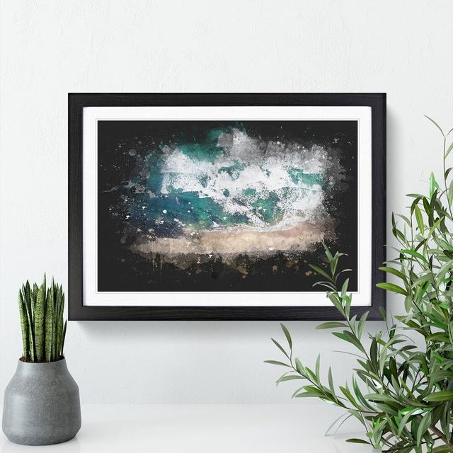 Beach in Keiss in Scotland Paint Splash - Picture Frame Graphic Art East Urban Home Frame Option: Black, Size: 48cm H x 65cm W x 2cm D on Productcaster.