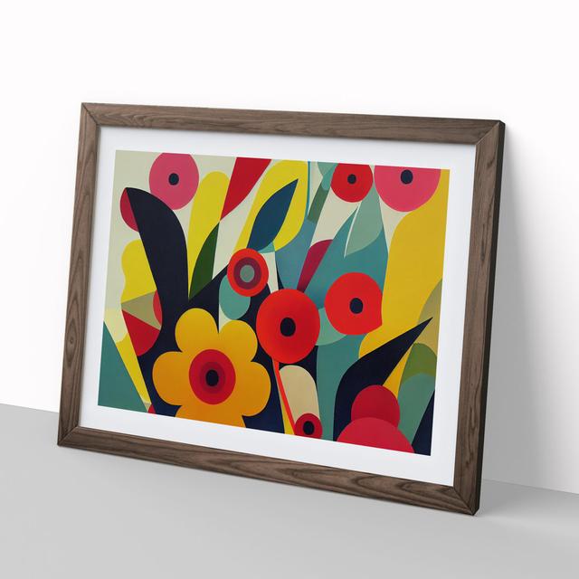 Amazing Abstract Flowers - Picture Frame Graphic Art Marlow Home Co. Size: 46cm H x 64cm W x 2cm D, Frame Colour: Walnut Framed on Productcaster.