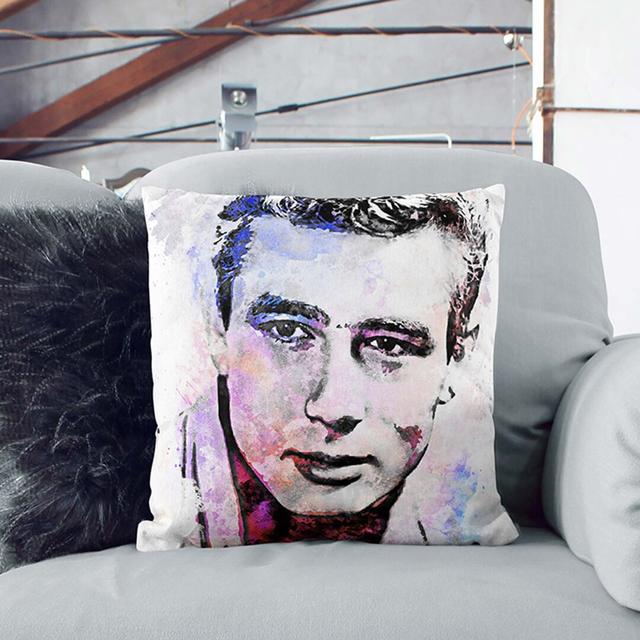 James Dean Cushion with Filling East Urban Home Backing Colour: White, Size: 40cm H x 40cm W x 15cm D on Productcaster.