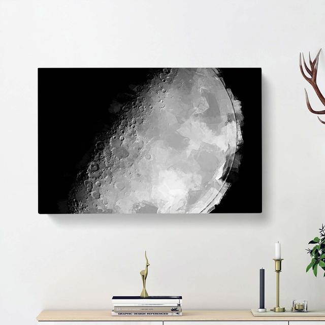 The Moons North Pole in Abstract - Wrapped Canvas Graphic Art Print East Urban Home Size: 35cm H x 50cm W x 3cm D on Productcaster.