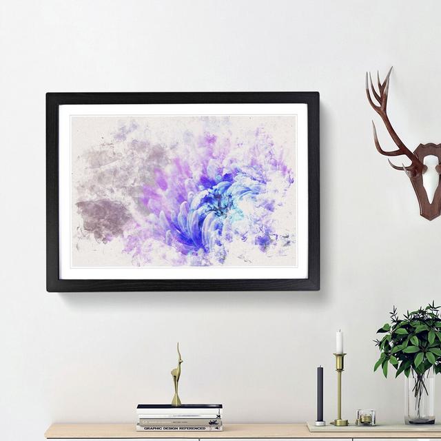 Lilac and Blue Chrysanthemum Watercolour - Picture Frame Graphic Art Print East Urban Home Frame Option: Black Framed, Size: 45cm H x 63cm W x 2cm D on Productcaster.