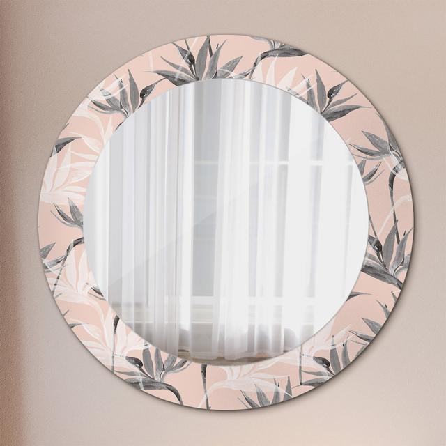 Huldar Round Glass Framed Wall Mounted Accent Mirror in Pink East Urban Home on Productcaster.