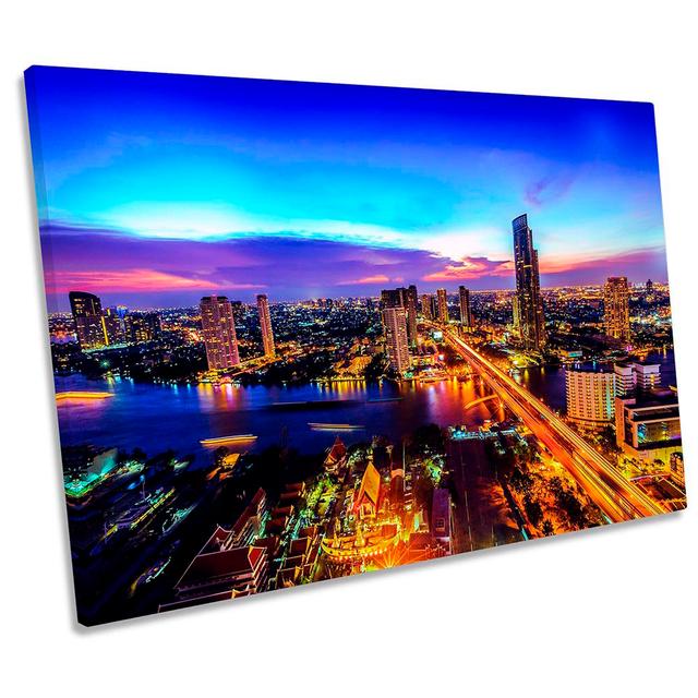 Bangkok Skyline Thailand - Wrapped Canvas Art Prints Ebern Designs Size: 30.5cm H x 45.7cm W x 2cm D on Productcaster.