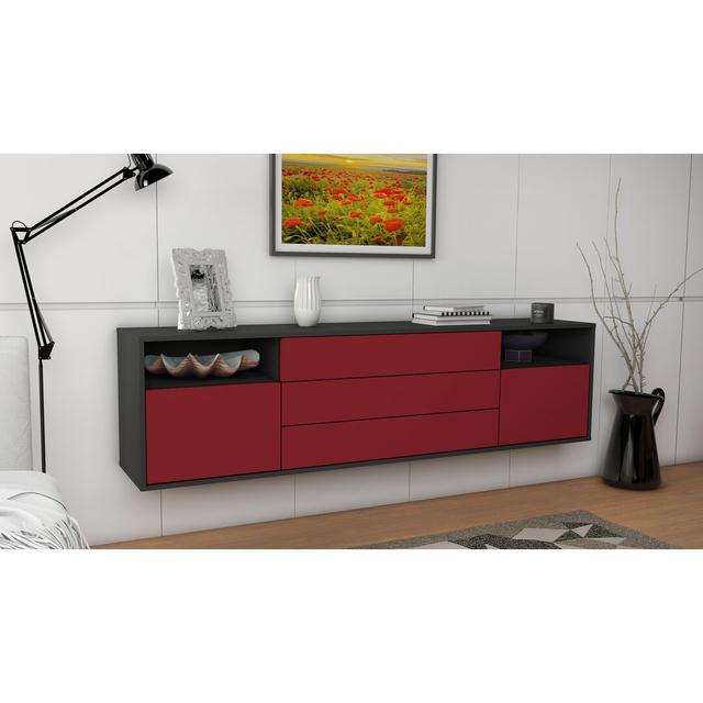 Graf TV Stand for TVs up to 78" Ebern Designs Colour: Black/Red on Productcaster.