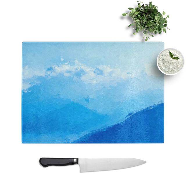 Tempered Glass Moon and Mountains Chopping Board East Urban Home Size: 28.5 cm W x 20 cm L on Productcaster.