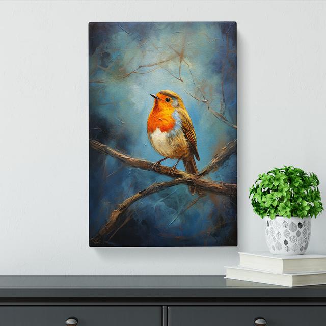 Robin Bird Expressionism No.2 - Print Marlow Home Co. Size: 76cm H x 50cm W x 3cm D on Productcaster.