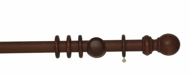 Delaya 28cm Single Curtain Pole Rosalind Wheeler Colour: Rosewood, Size: 2.8 cm L x 180 cm W on Productcaster.