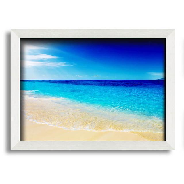 Turquoise Ocean Sun Blaze Highland Dunes Size: 42cm H x 59.7cm W x 1.5cm D, Format: Gunmetal Framed Paper on Productcaster.