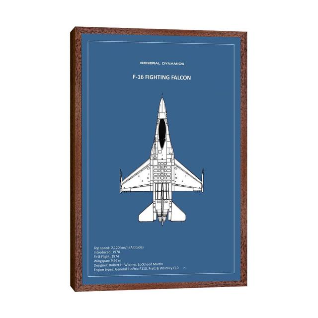 BP F-16 Fighting Falcon by Mark Rogan - Graphic Art Print on Canvas Williston Forge Format: Classic Brown Wood Framed, Size: 101.6cm H x 66.04cm W x 3 on Productcaster.