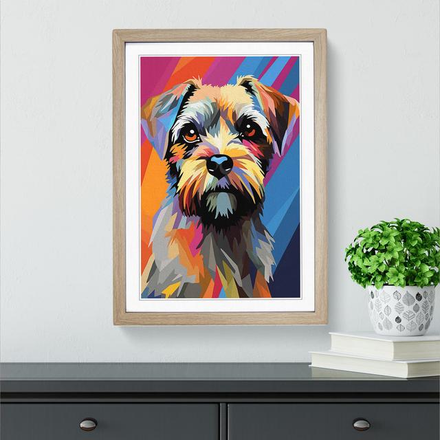 Border Terrier Constructivism - Single Picture Frame Print on Wood Marlow Home Co. Size: 34cm H x 25cm W x 2cm D, Format: Oak Framed on Productcaster.