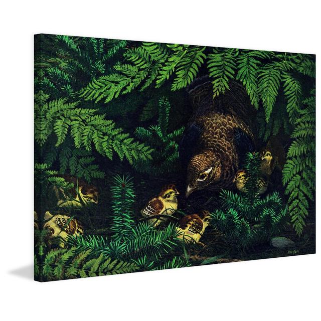 Hen and Chicks by Marmont Hill - Wrapped Canvas Painting Print East Urban Home Size: 41cm H x 61cm W on Productcaster.