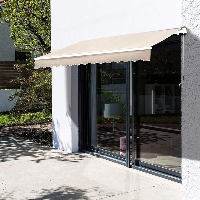 Dakota Fields 350cm W x 150cm D Fabric Cover Retractable Patio Awning Dakota Fields Colour: White on Productcaster.