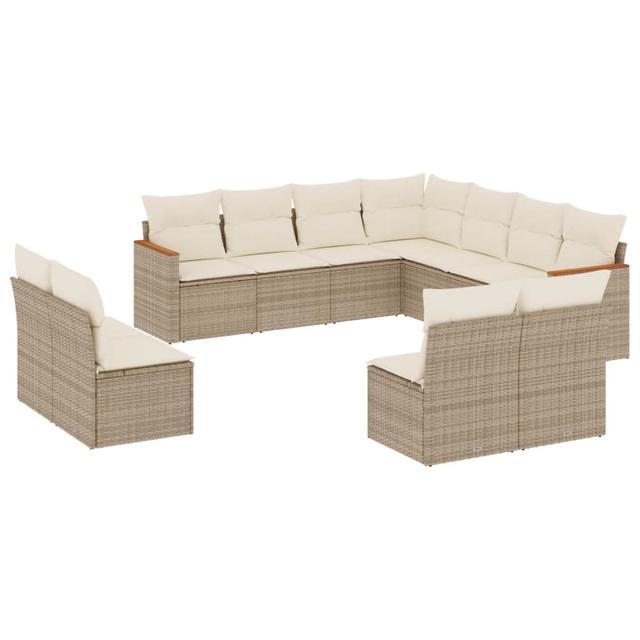 Gartensofa Anie mit Kissen Marlow Home Co. Rahmenfarbe: Beige, Farbe des Kissens: Cremefarben on Productcaster.