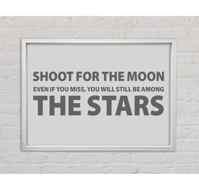 Shoot For The Moon - Print Bright Star Colour: Grey, Size: 100cm H x 141.4cm W x 3.3cm D on Productcaster.