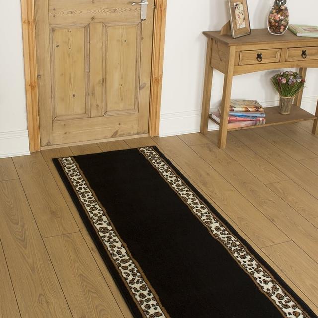 Aghadavy Tufted Black/Beige Hallway Runner Rug World Menagerie Rug Size: Runner 270cm x 60cm on Productcaster.