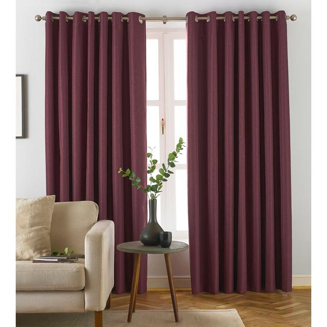 Eyelet Blackout Curtain furn. Colour: Berry, Panel Size: 168 W x 137 D cm on Productcaster.