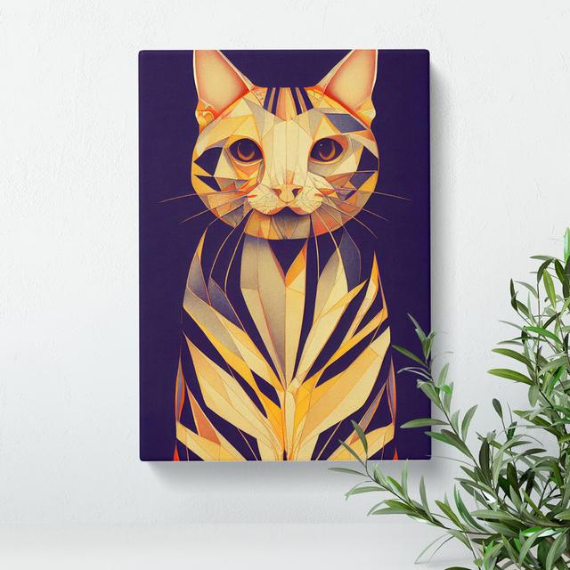 XC1022-1300X Cat Art Deco No.1 - Wrapped Canvas Print ClassicLiving Size: 50cm H x 35cm W x 3cm D on Productcaster.