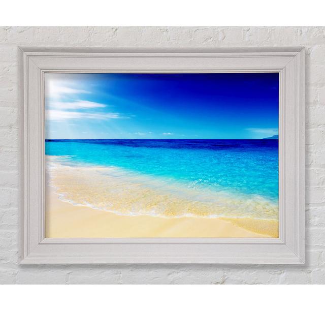 Turquoise Ocean Sun Blaze Highland Dunes Format: White Framed Paper, Size: 21cm H x 29.7cm W on Productcaster.