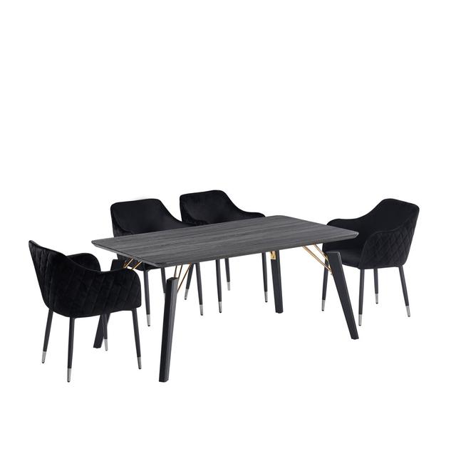 Yother 4 - Person Dining Set Fairmont Park Colour (Table Top): Black on Productcaster.