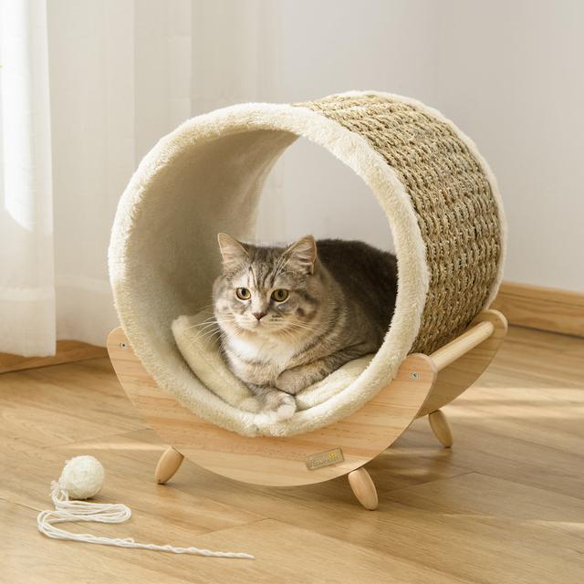 Round Cat Bed PawHut on Productcaster.