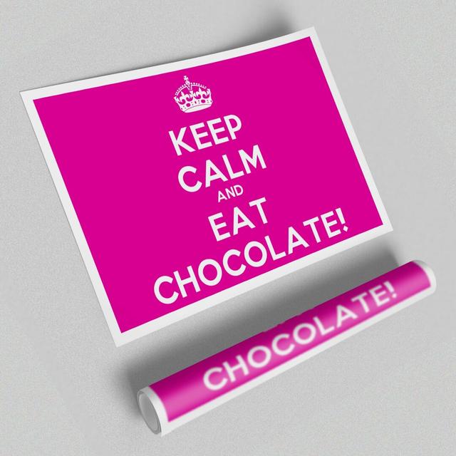 Keep Calm Eat - Graphic Art Print on Paper East Urban Home Size: 100 cm H x 141.4 cm W on Productcaster.