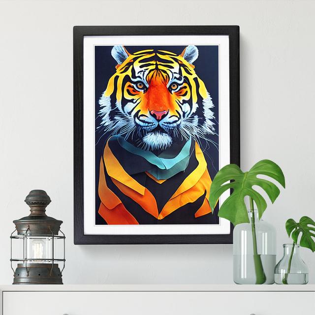 FRM-V0523-2507X Tiger Art - Single Picture Frame Graphic Art Latitude Vive Frame Option: Black, Size: 64cm H x 46cm W x 2cm D on Productcaster.