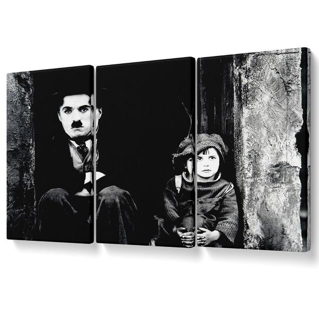 Charlie Chaplin the Kid - 3 Piece Wrapped Canvas Graphic Art Set Ebern Designs Size: 142.2cm H x 304.8cm W on Productcaster.