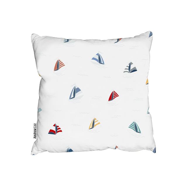 Sailboats Cushion with Filling Andrew Lee Size: 45cm H x 45cm W x 20cm D on Productcaster.