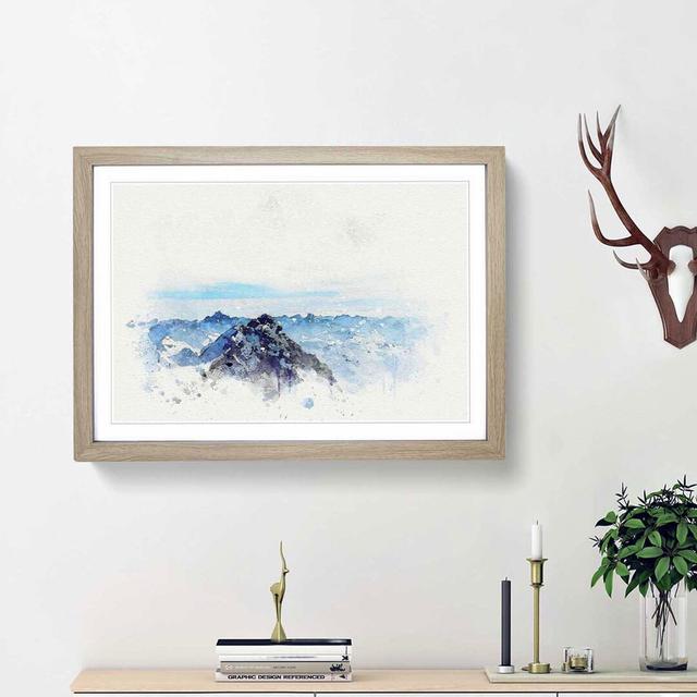 Snow Covered Tannheim Mountains in Abstract - Picture Frame Graphic Art Print East Urban Home Size: 36cm H x 48cm W x 2cm D, Frame Option: Oak Framed on Productcaster.