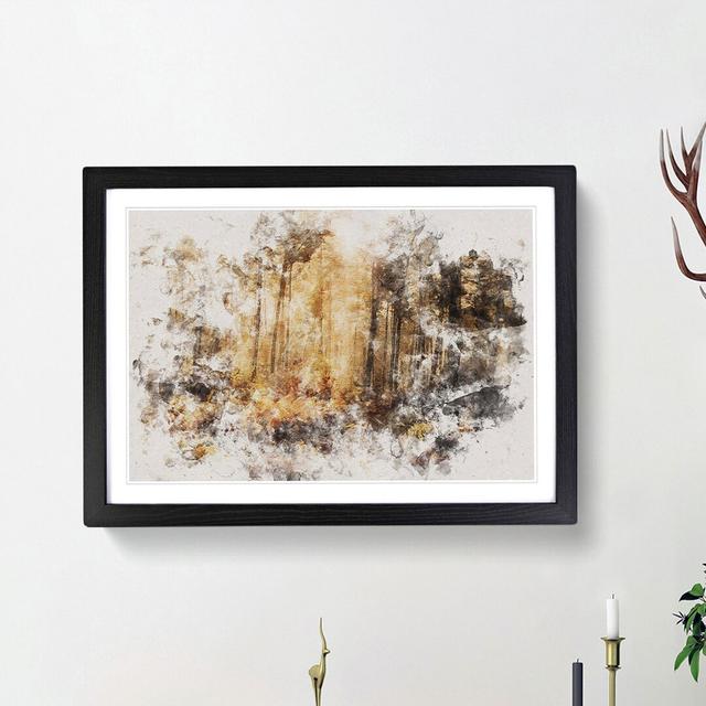 Forest in an Orange Glow - Picture Frame Painting Print East Urban Home Size: 40cm H x 60cm W x 2cm D, Frame Option: Black Framed on Productcaster.