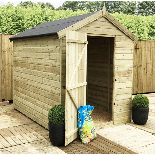 Brynisha 8 ft. W x 20 ft. D Solid Wood Tongue & Groove Apex Garden Shed Dakota Fields on Productcaster.